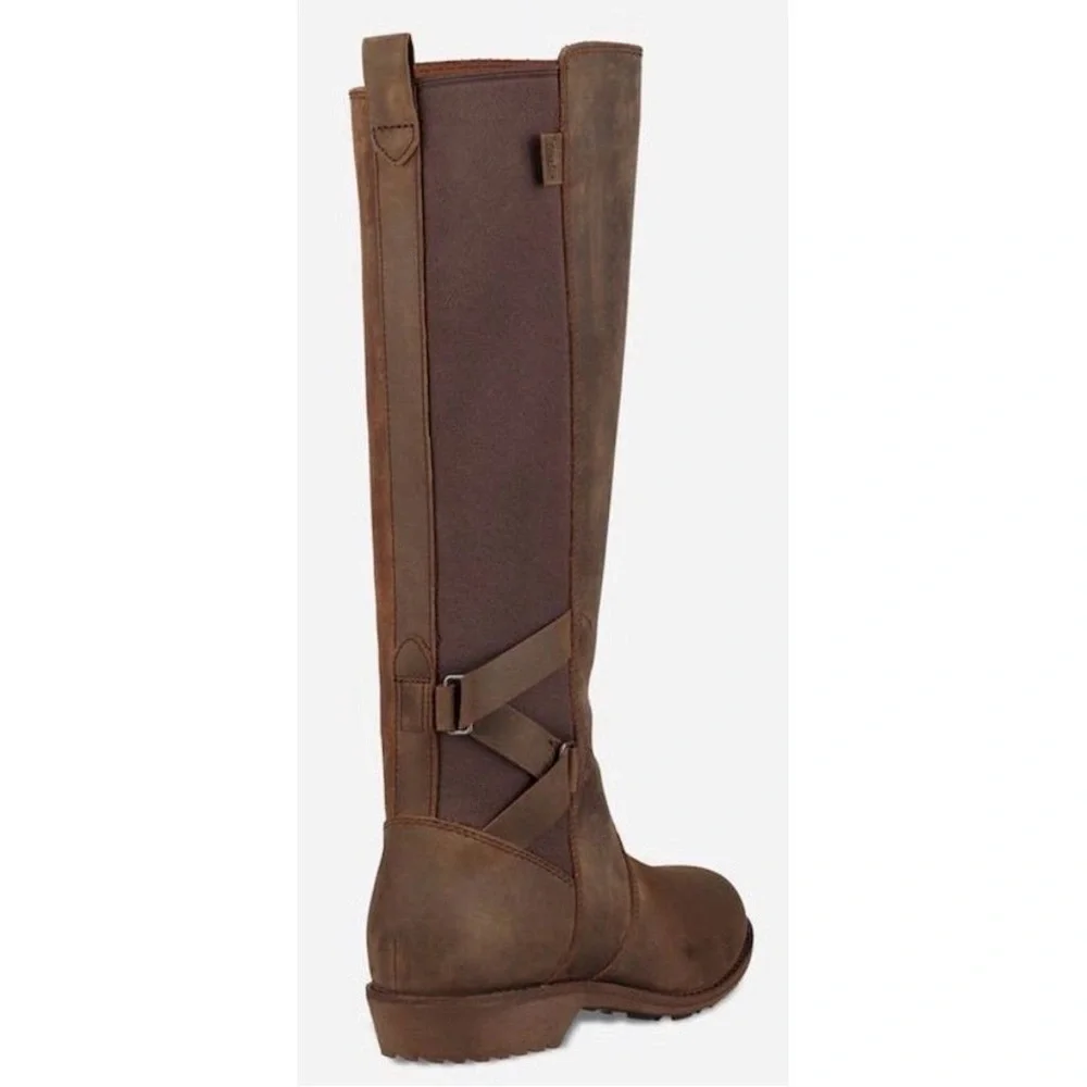 Teva Ellery Tall Waterproof Women’s Brown Leather Boots Size 6